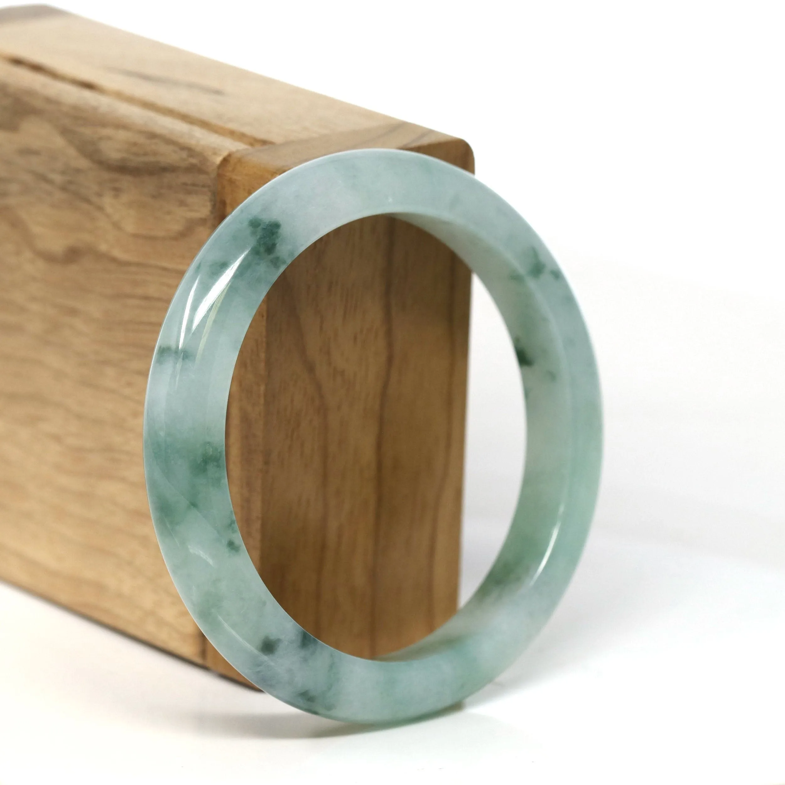Baikalla Natural Burmese Icy Blue-Green Jadeite Jade Bangle Bracelet (54.50mm) #T312