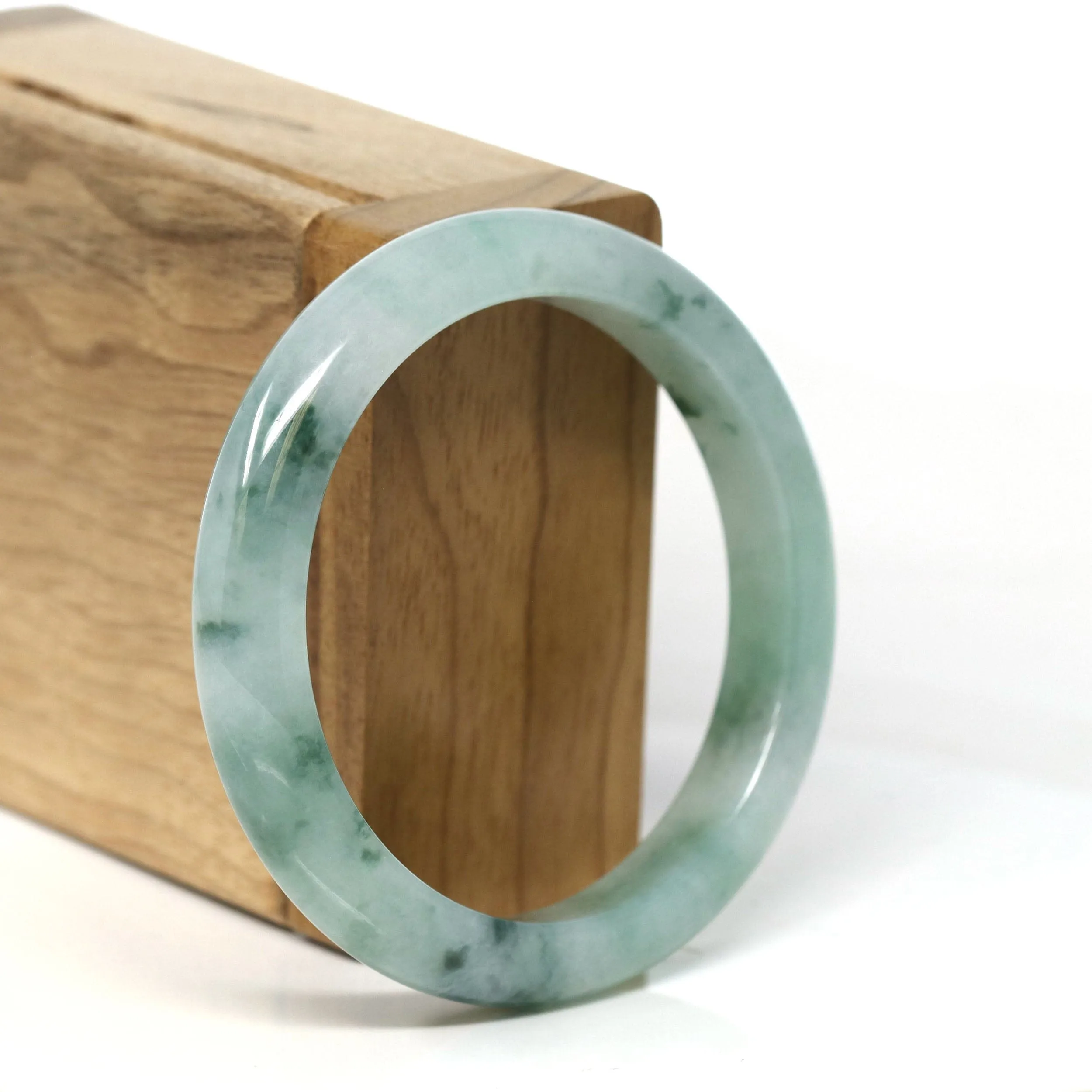 Baikalla Natural Burmese Icy Blue-Green Jadeite Jade Bangle Bracelet (54.50mm) #T312