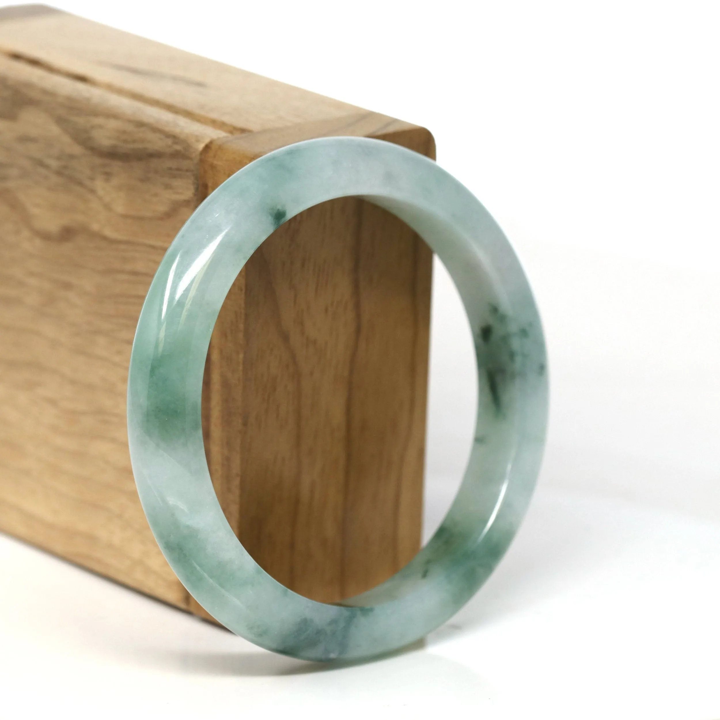 Baikalla Natural Burmese Icy Blue-Green Jadeite Jade Bangle Bracelet (54.50mm) #T312