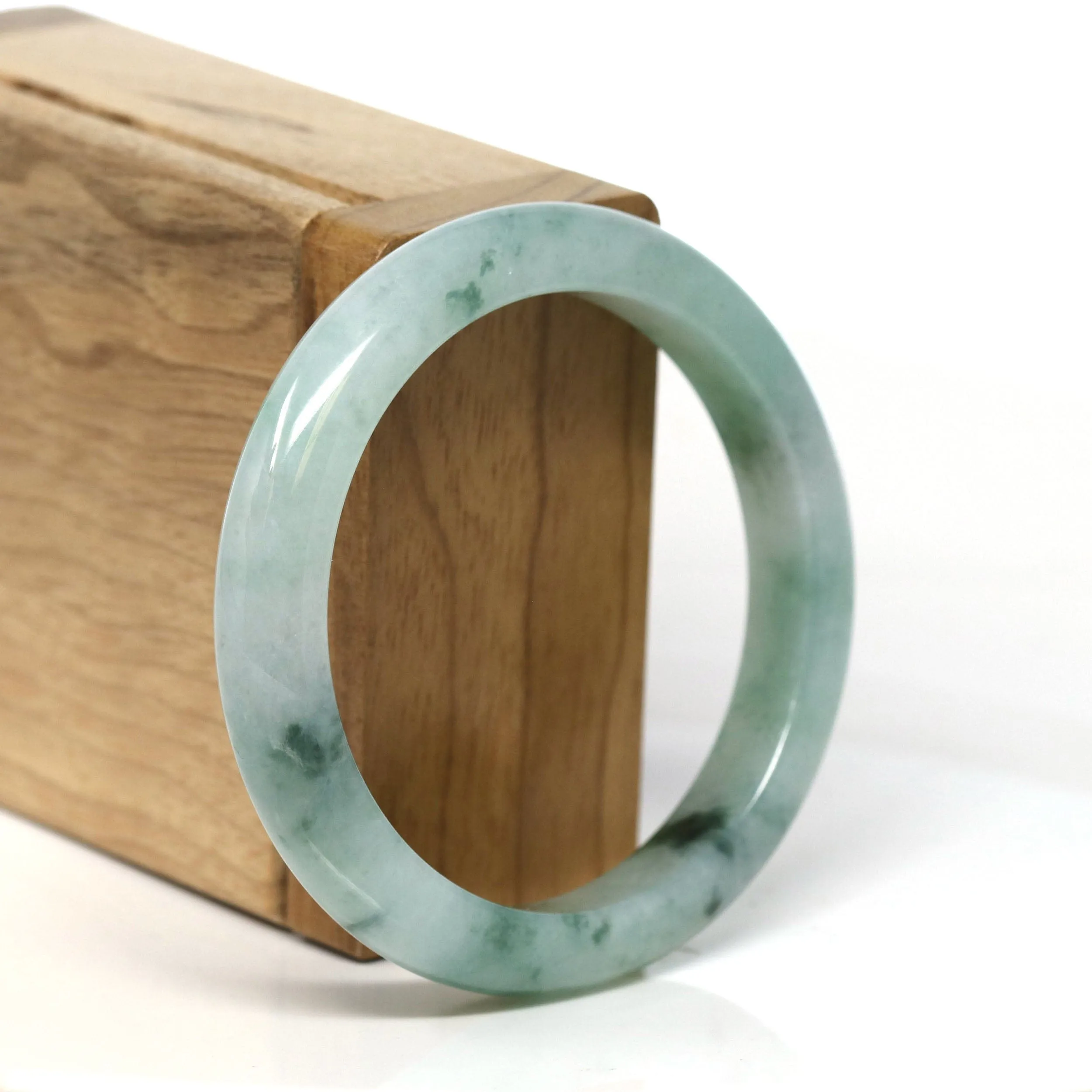Baikalla Natural Burmese Icy Blue-Green Jadeite Jade Bangle Bracelet (54.50mm) #T312