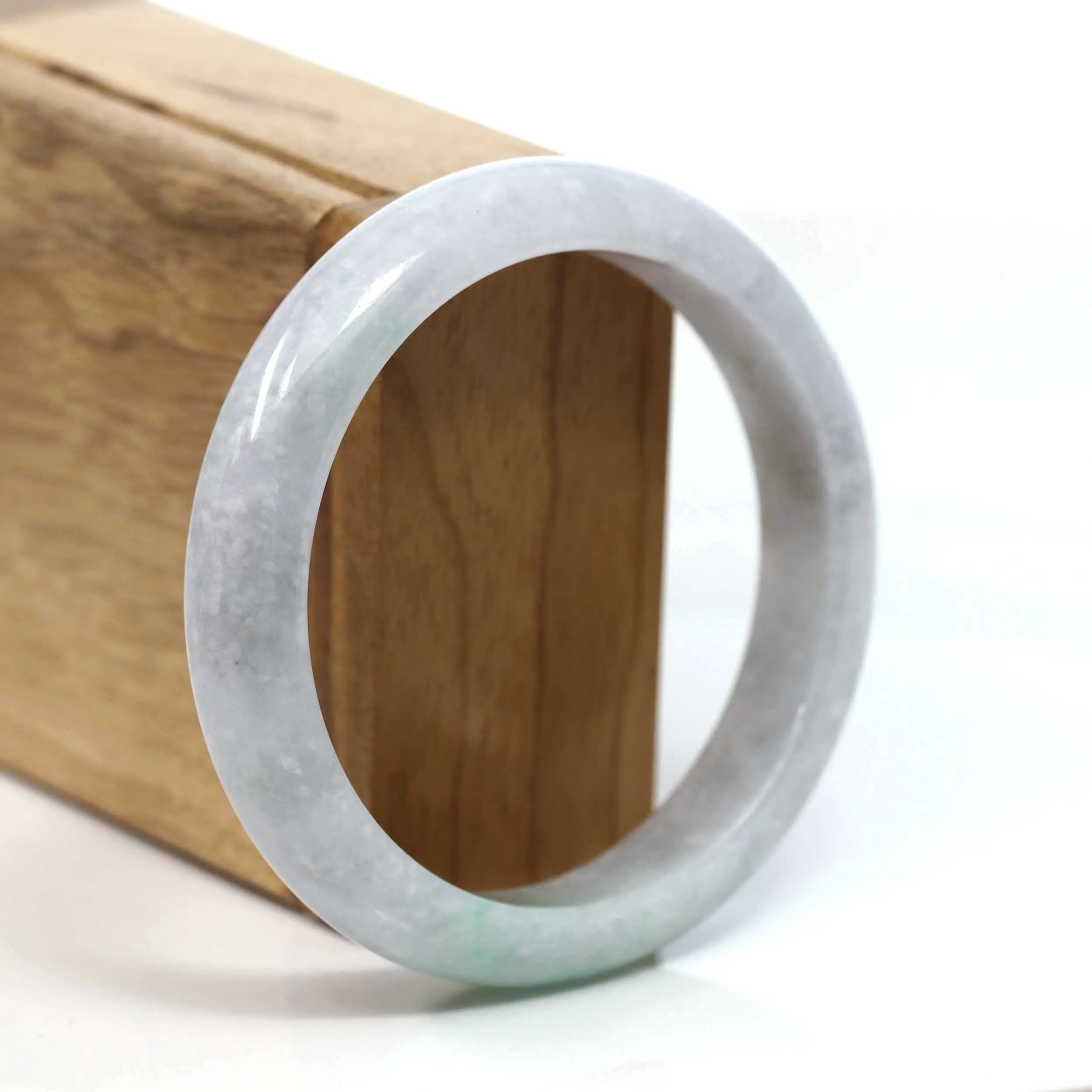 Baikalla™ "Classic Bangle" Genuine Burmese Green Jadeite Jade Bangle Bracelet (58.38mm) #T227