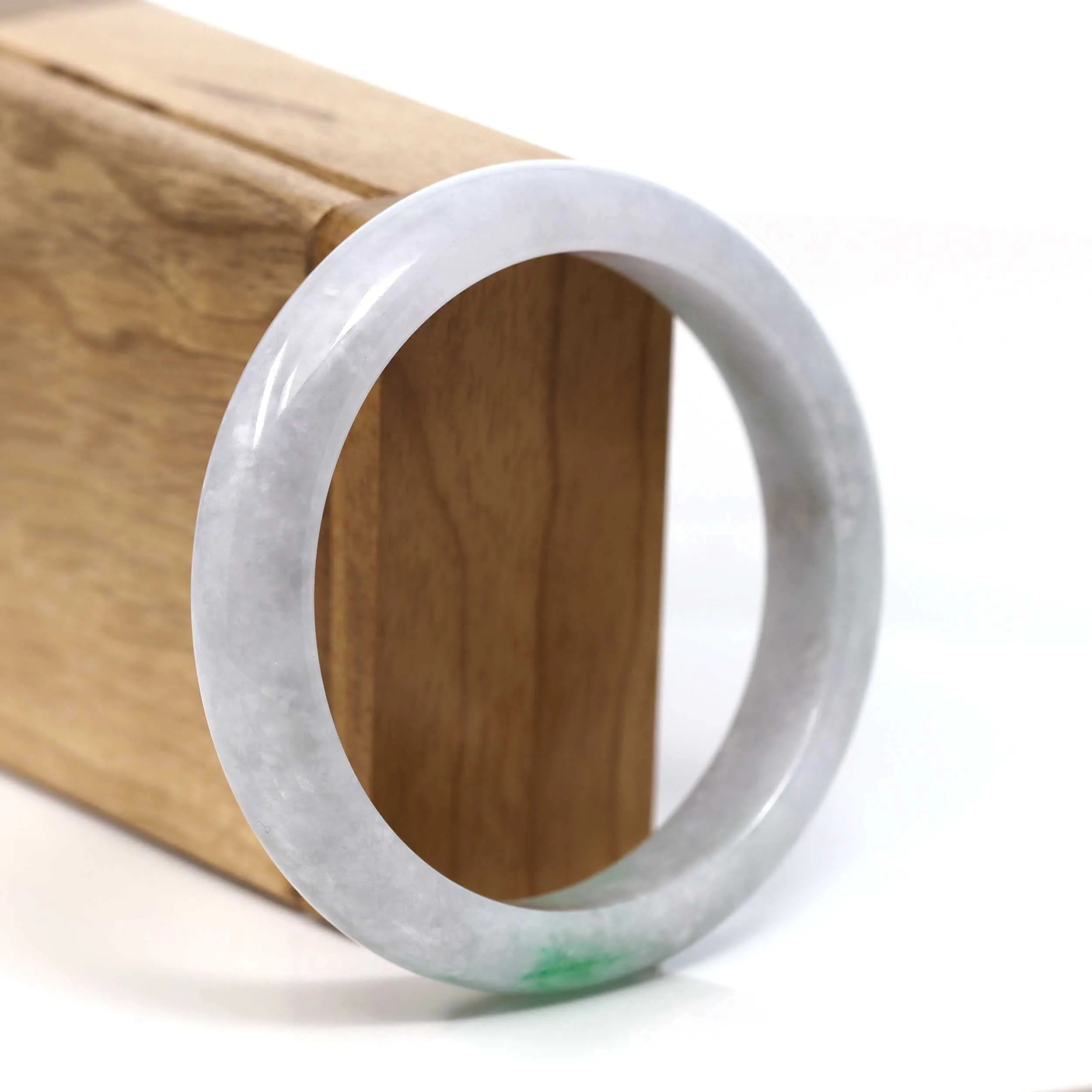 Baikalla™ "Classic Bangle" Genuine Burmese Green Jadeite Jade Bangle Bracelet (58.38mm) #T227