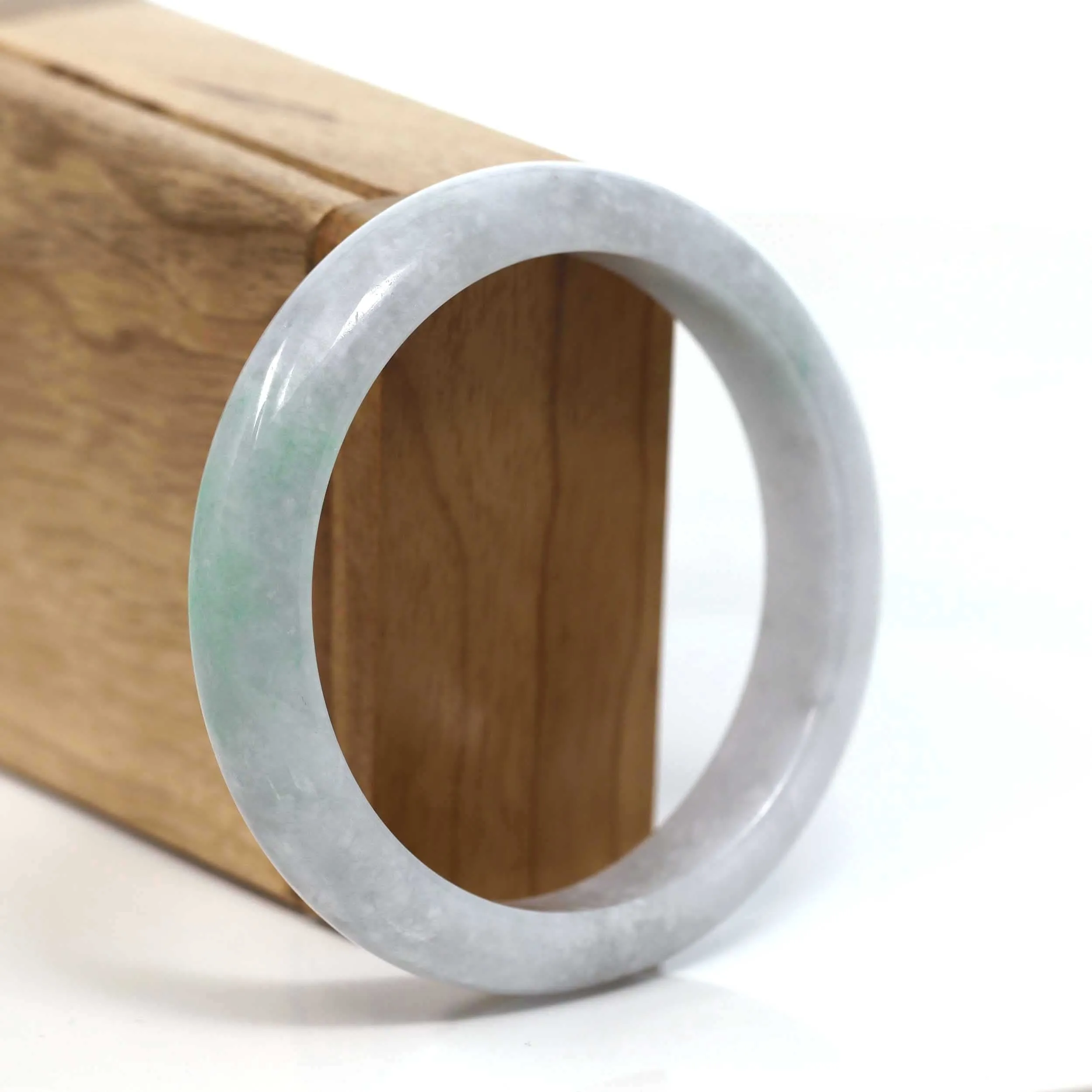 Baikalla™ "Classic Bangle" Genuine Burmese Green Jadeite Jade Bangle Bracelet (58.38mm) #T227