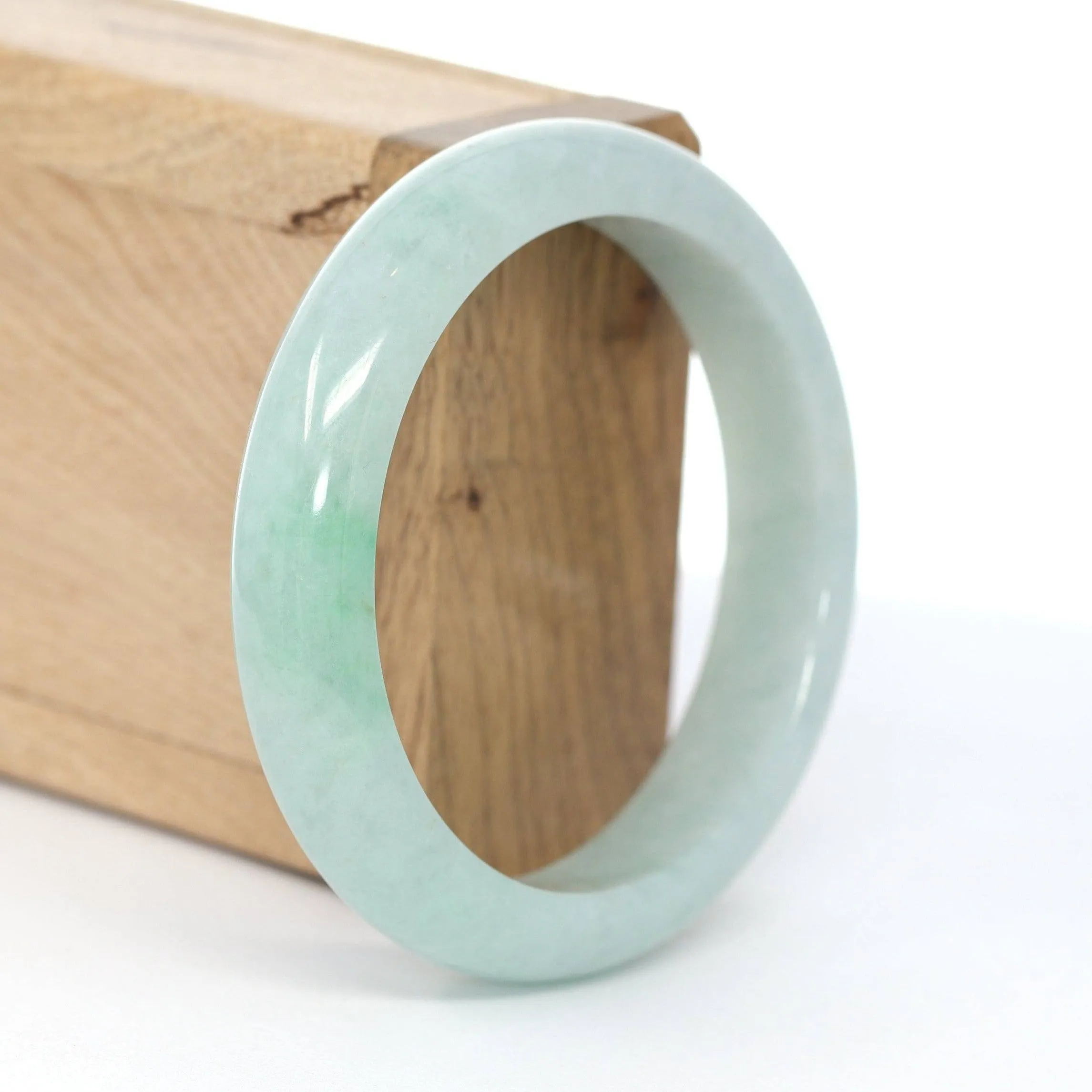Baikalla "Classic Bangle"Natural Burmese Jadeite Jade Bangle ( 57.4 mm )#609