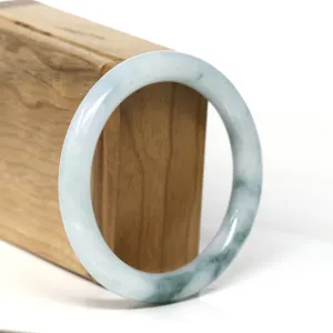 Baikalla "Full Round" Petite Blue-Green Jadeite Jade Bangle Bracelet (56.00 mm) #T377