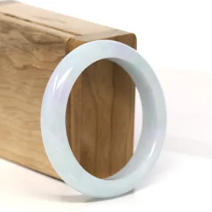 Baikalla "Half Round" Lavender Green Jadeite Jade Bangle Bracelet (53.5 mm) #T422