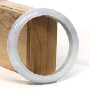 Baikalla "Half Round" Light Green Lavender Jadeite Jade Bangle Bracelet (62.7 mm) #T463