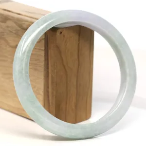 Baikalla "Half Round" Light Green Lavender Jadeite Jade Bangle Bracelet (66.3 mm) #T421