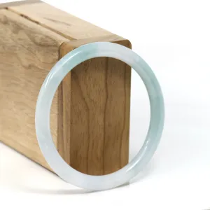 Baikalla "Petite" Natural Burmese White-Green Jadeite Jade Bangle Bracelet (55.97 mm) #T263