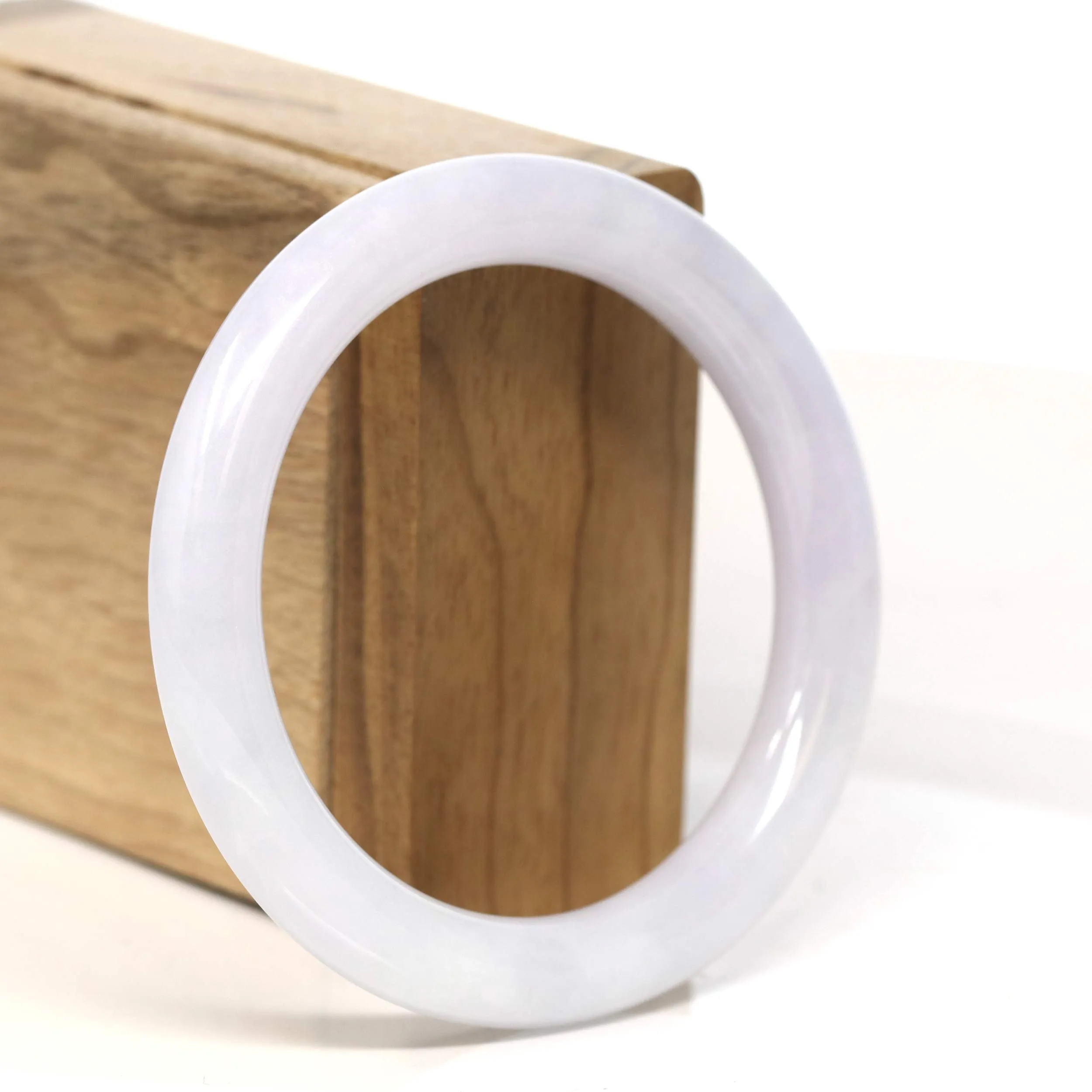 Baikalla "Tradition  Round" Light Lavender Jadeite Jade Bangle Bracelet (55.8 mm) #T452