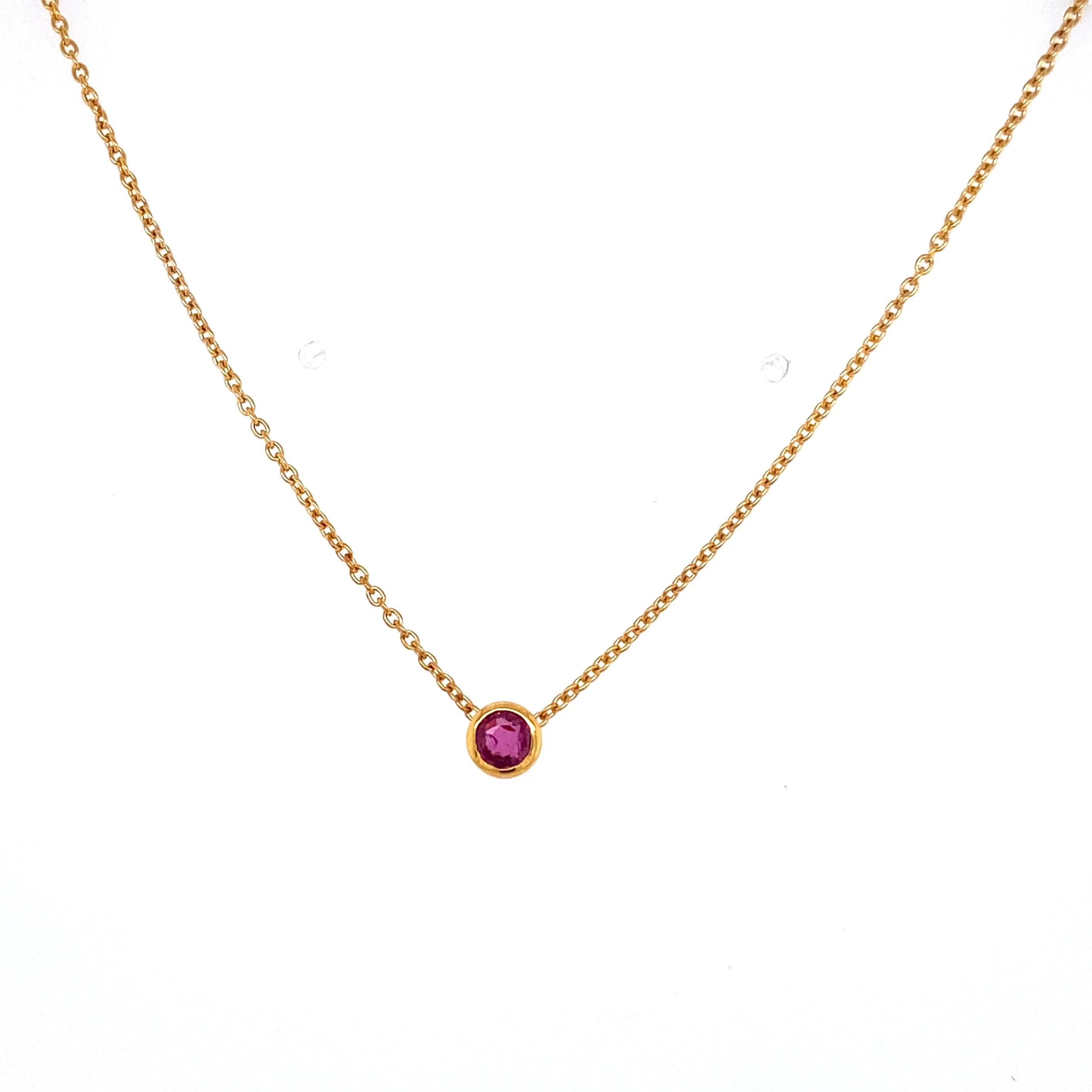 Bezel Set Ruby Necklace