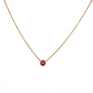 Bezel Set Ruby Necklace