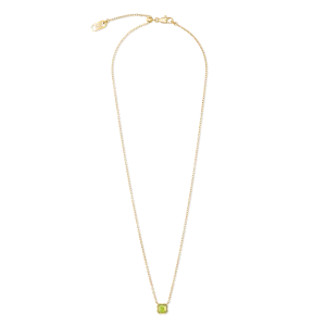 Birthstone August Necklace Green Jade Gold