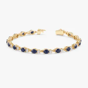 Blue Sapphire Diamond Garland Bracelet, Ivy