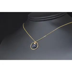 Blue Sapphire Hoop Necklace