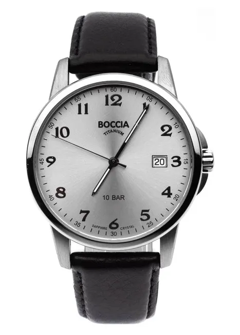 BOCCIA GENTS TITANIUM BLACK LEATHER 3633-03