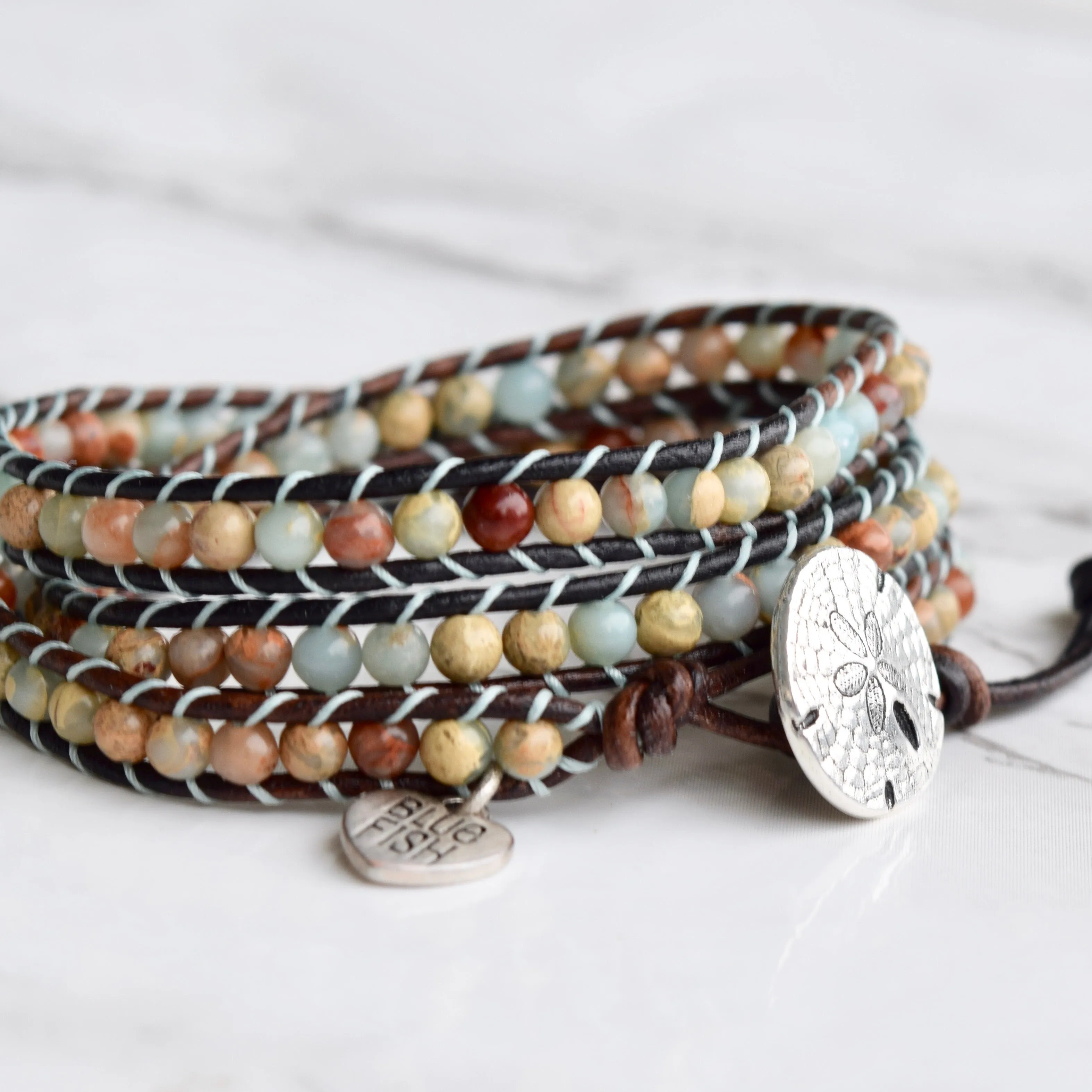 By the Seashore Jasper Wrap Bracelet