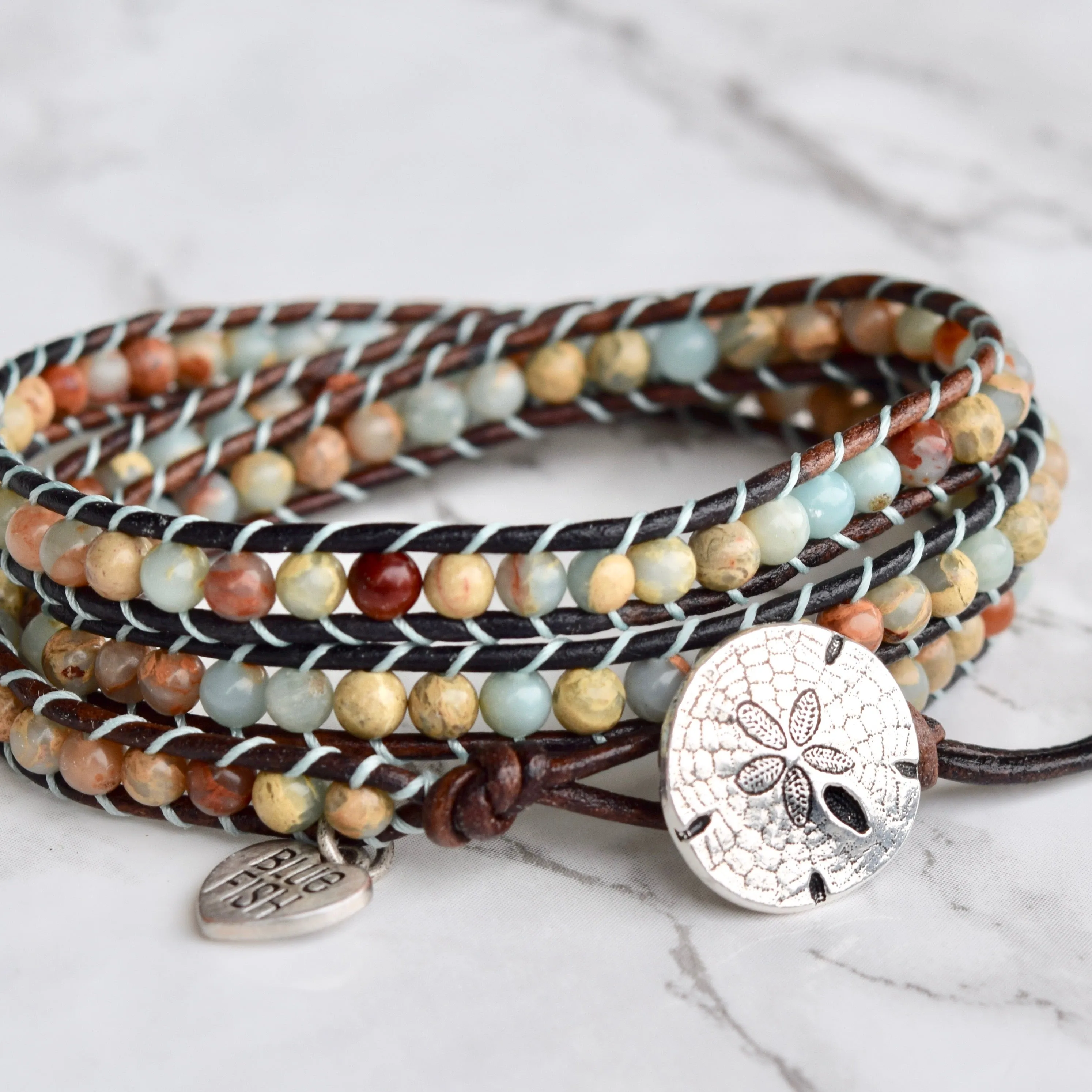 By the Seashore Jasper Wrap Bracelet