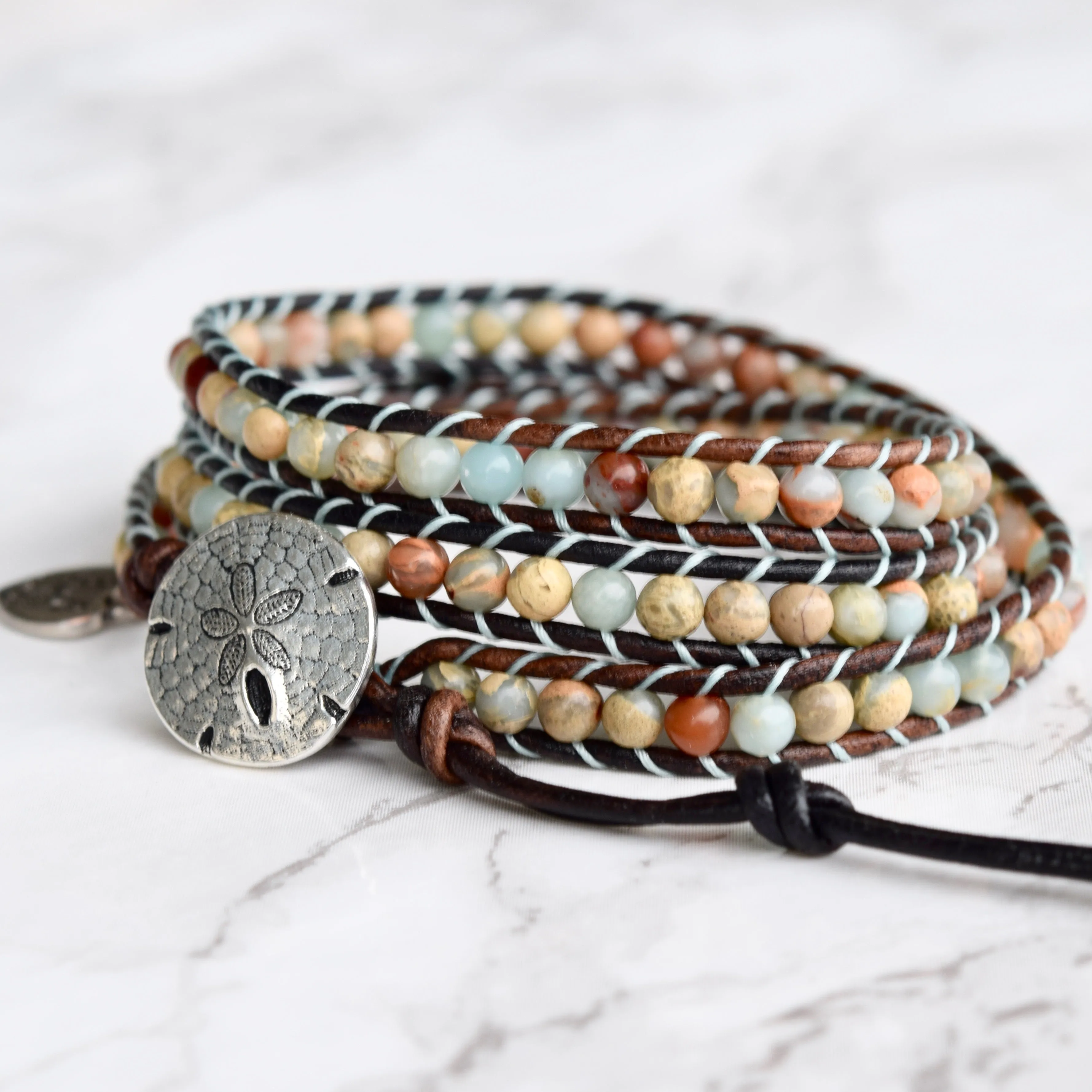 By the Seashore Jasper Wrap Bracelet