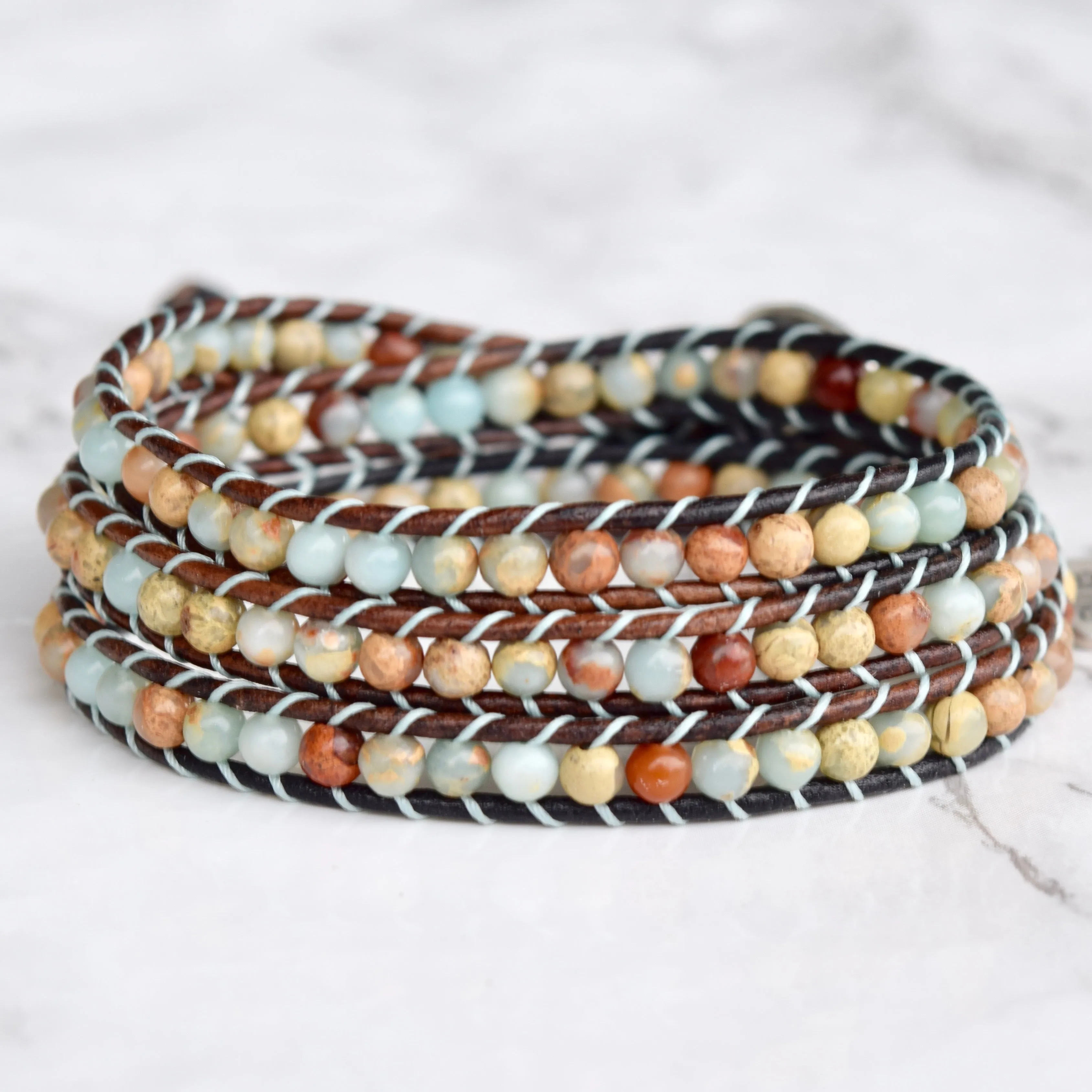 By the Seashore Jasper Wrap Bracelet