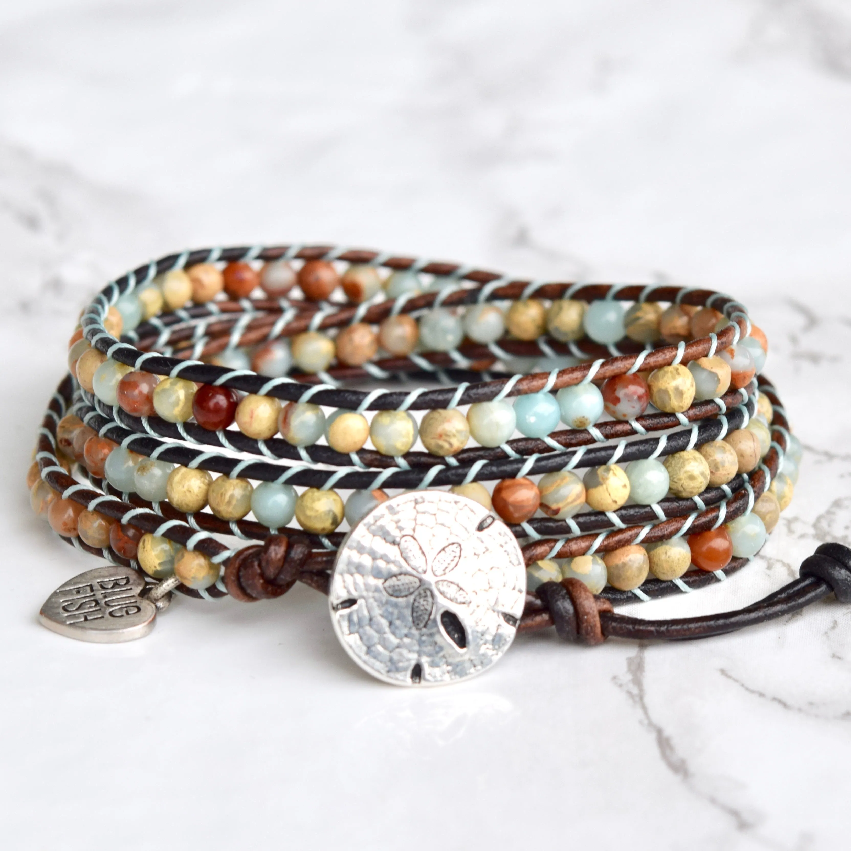 By the Seashore Jasper Wrap Bracelet