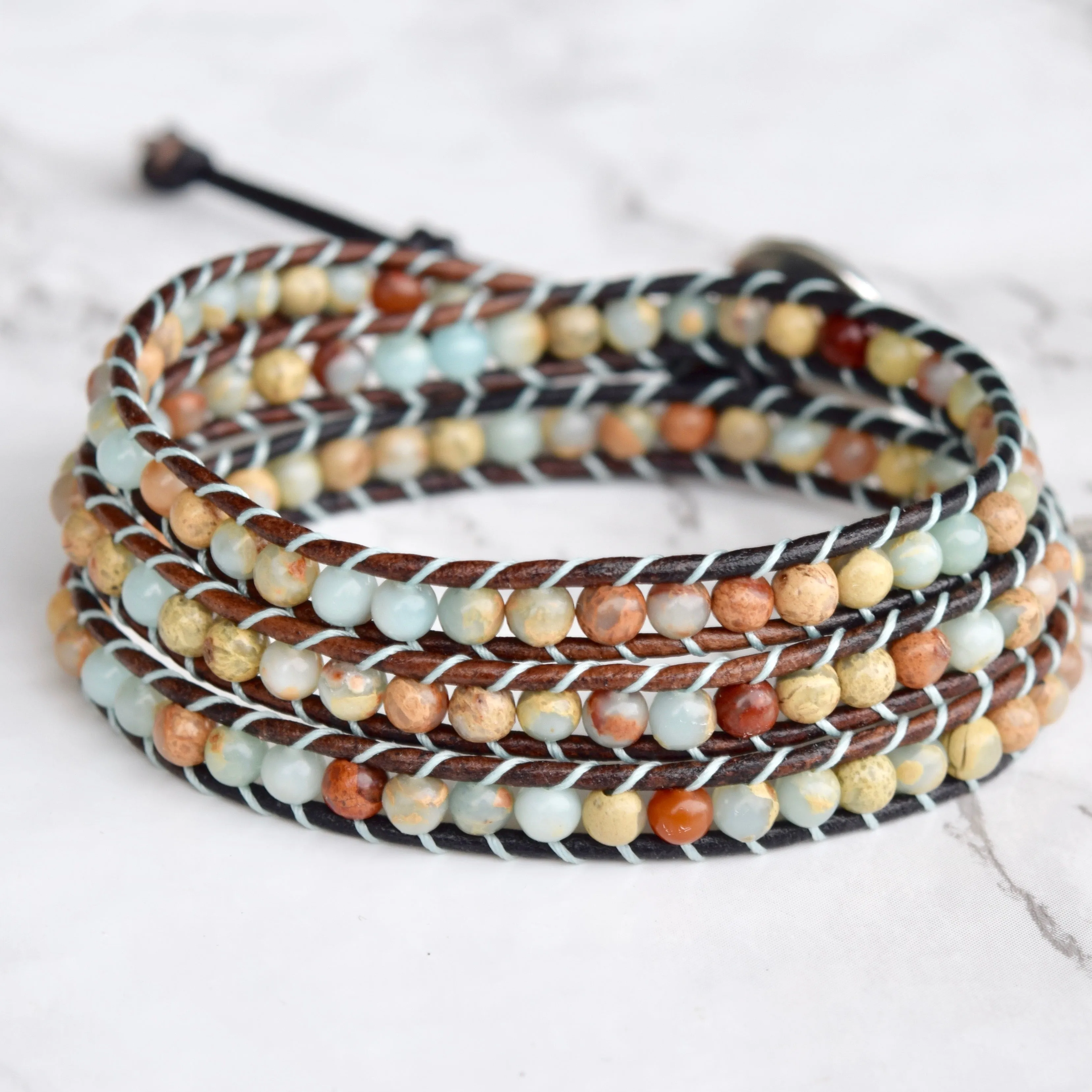 By the Seashore Jasper Wrap Bracelet