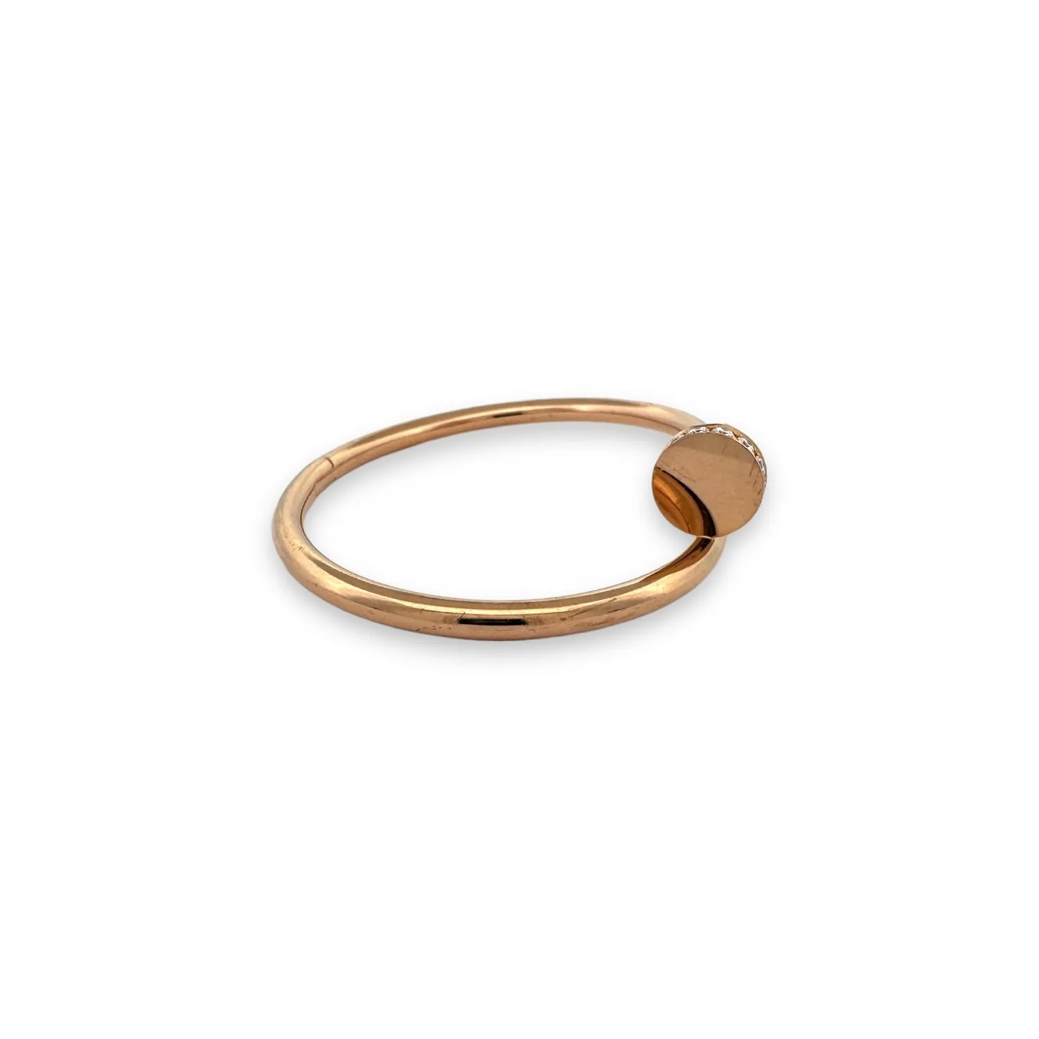 Cartier Juste Un Clou 18K Rose Gold & Diamond Bracelet - Sz. 15