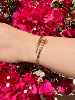 Cartier Juste Un Clou 18K Rose Gold & Diamond Bracelet - Sz. 15