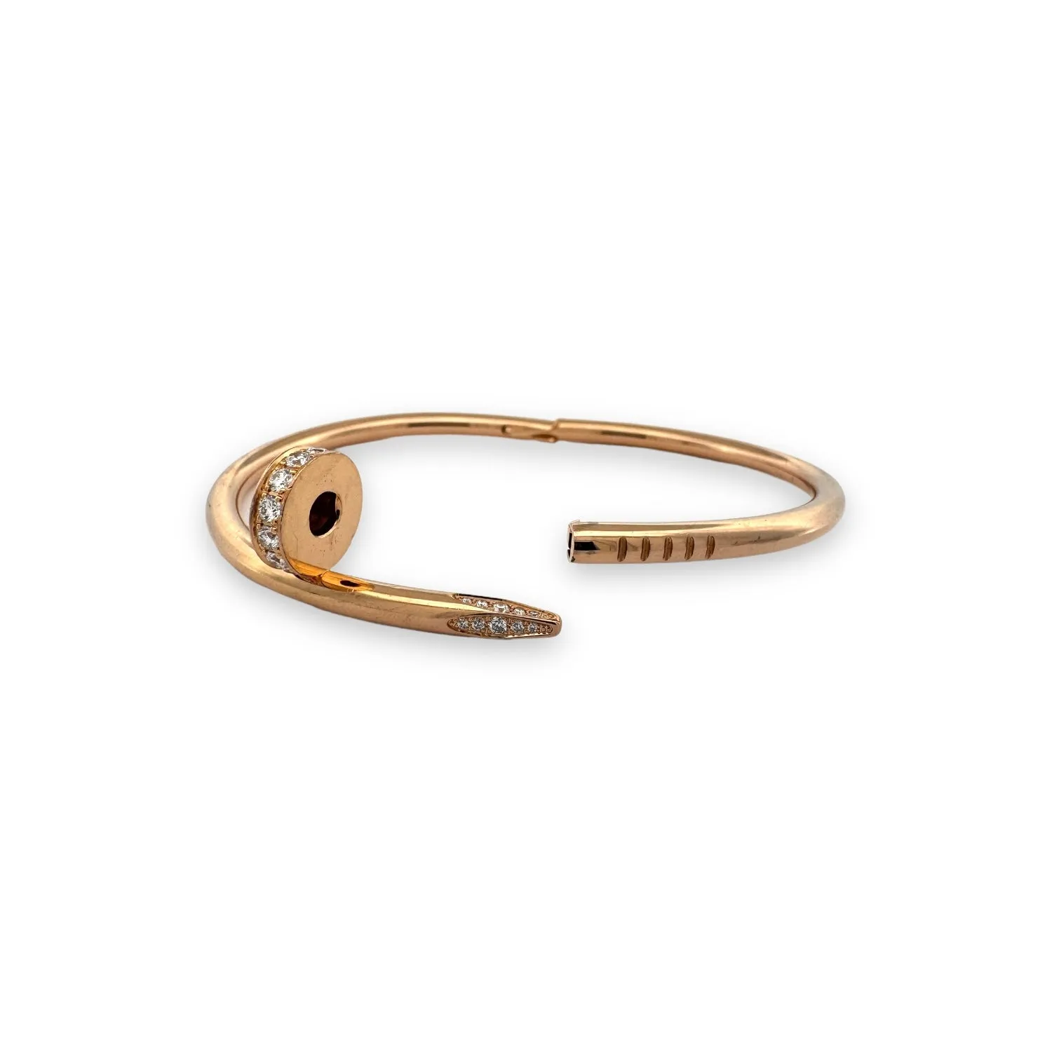 Cartier Juste Un Clou 18K Rose Gold & Diamond Bracelet - Sz. 15