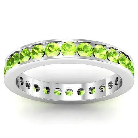 Channel Set Peridot Eternity Ring