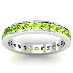 Channel Set Peridot Eternity Ring