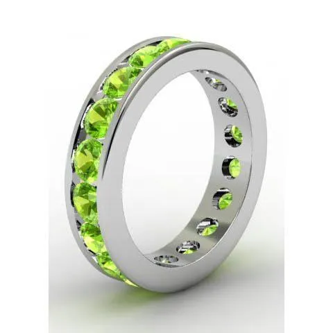Channel Set Peridot Eternity Ring