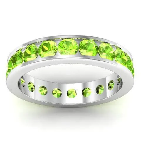 Channel Set Peridot Eternity Ring