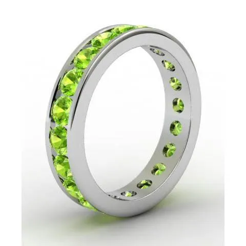 Channel Set Peridot Eternity Ring