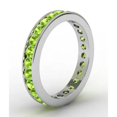 Channel Set Peridot Eternity Ring