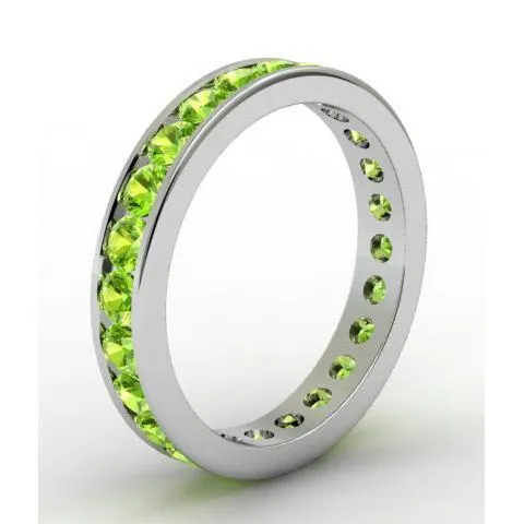 Channel Set Peridot Eternity Ring