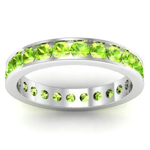 Channel Set Peridot Eternity Ring