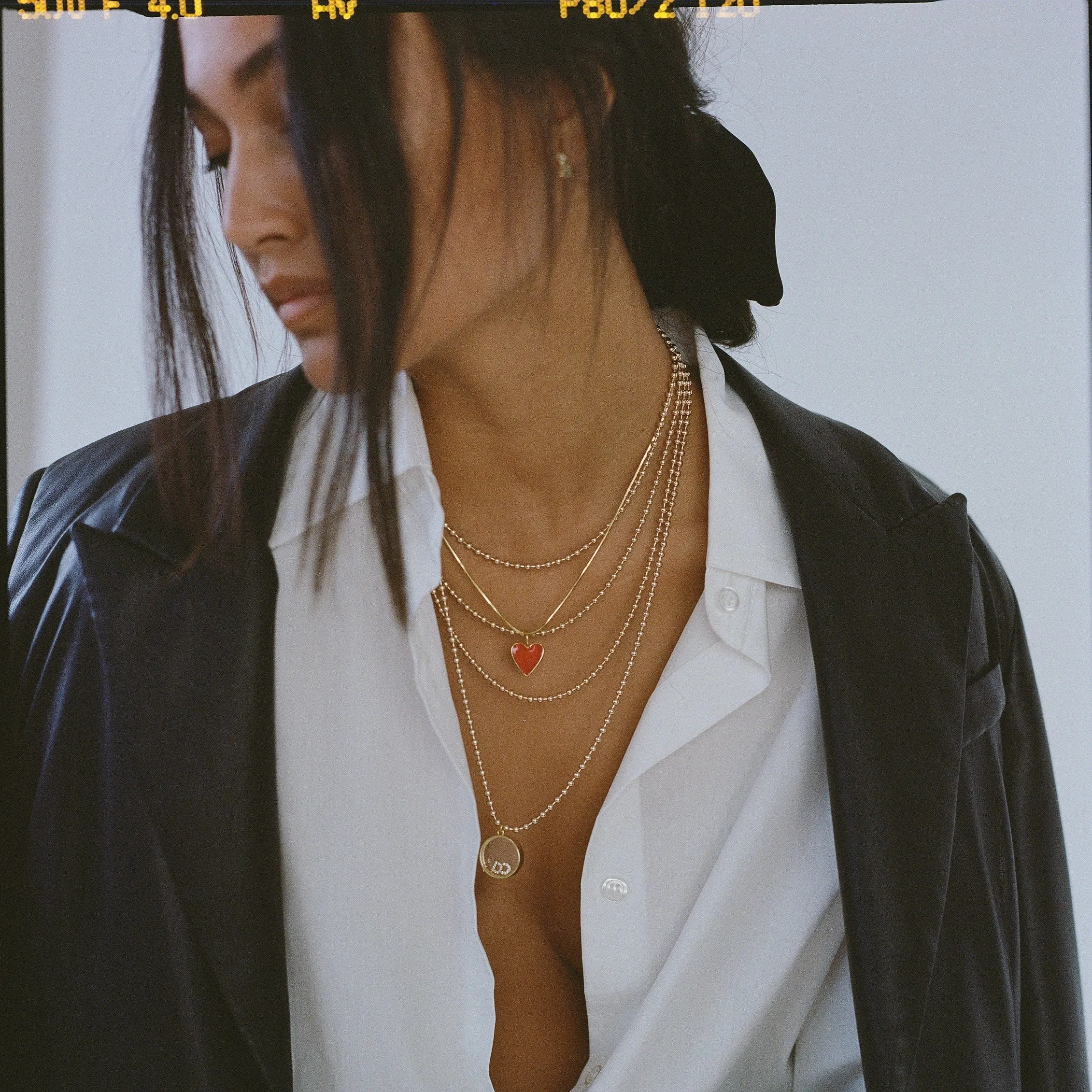 Circle Locket Ball Chain Necklace