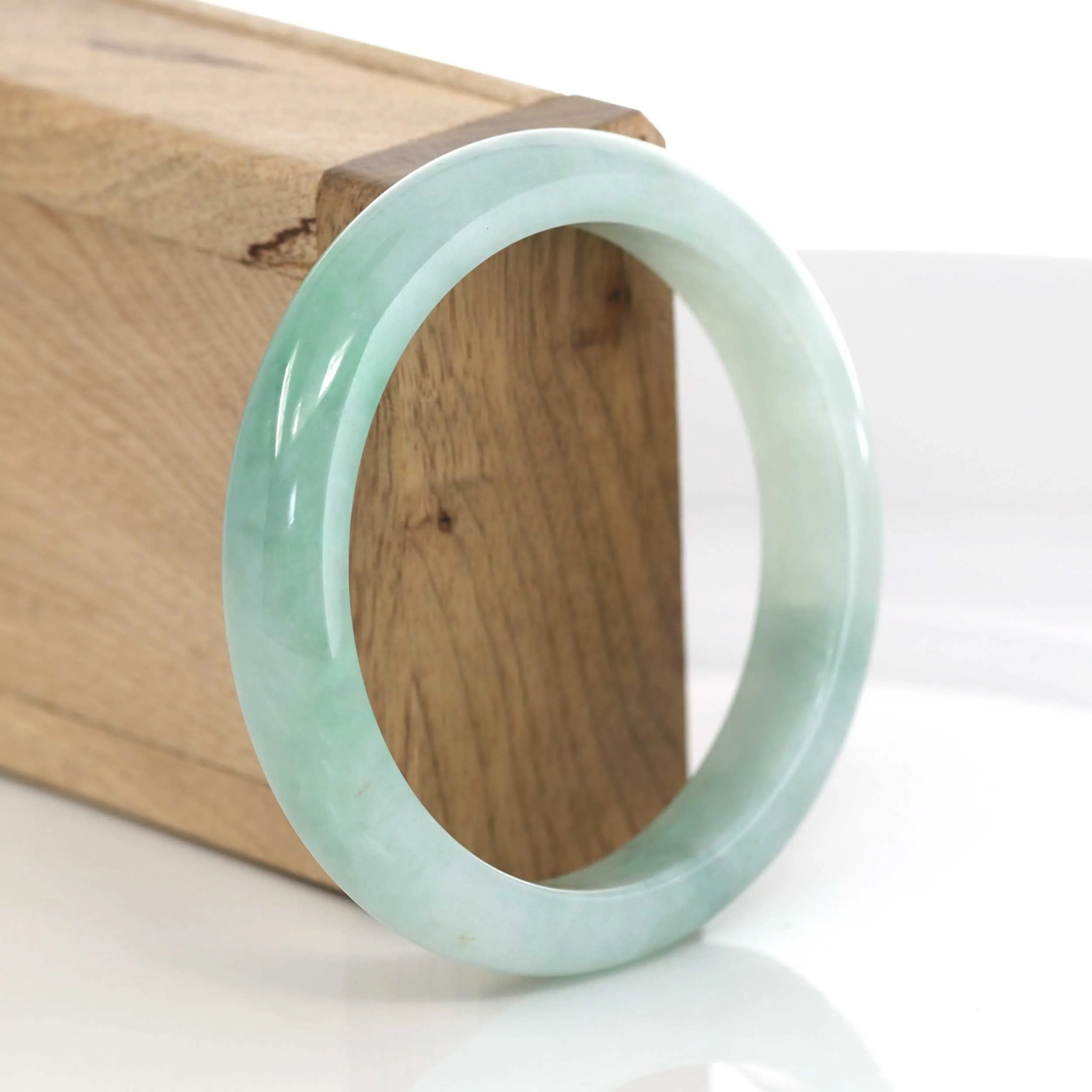 Classic Genuine Green Jadeite Jade Bangle (56.76 mm) #364