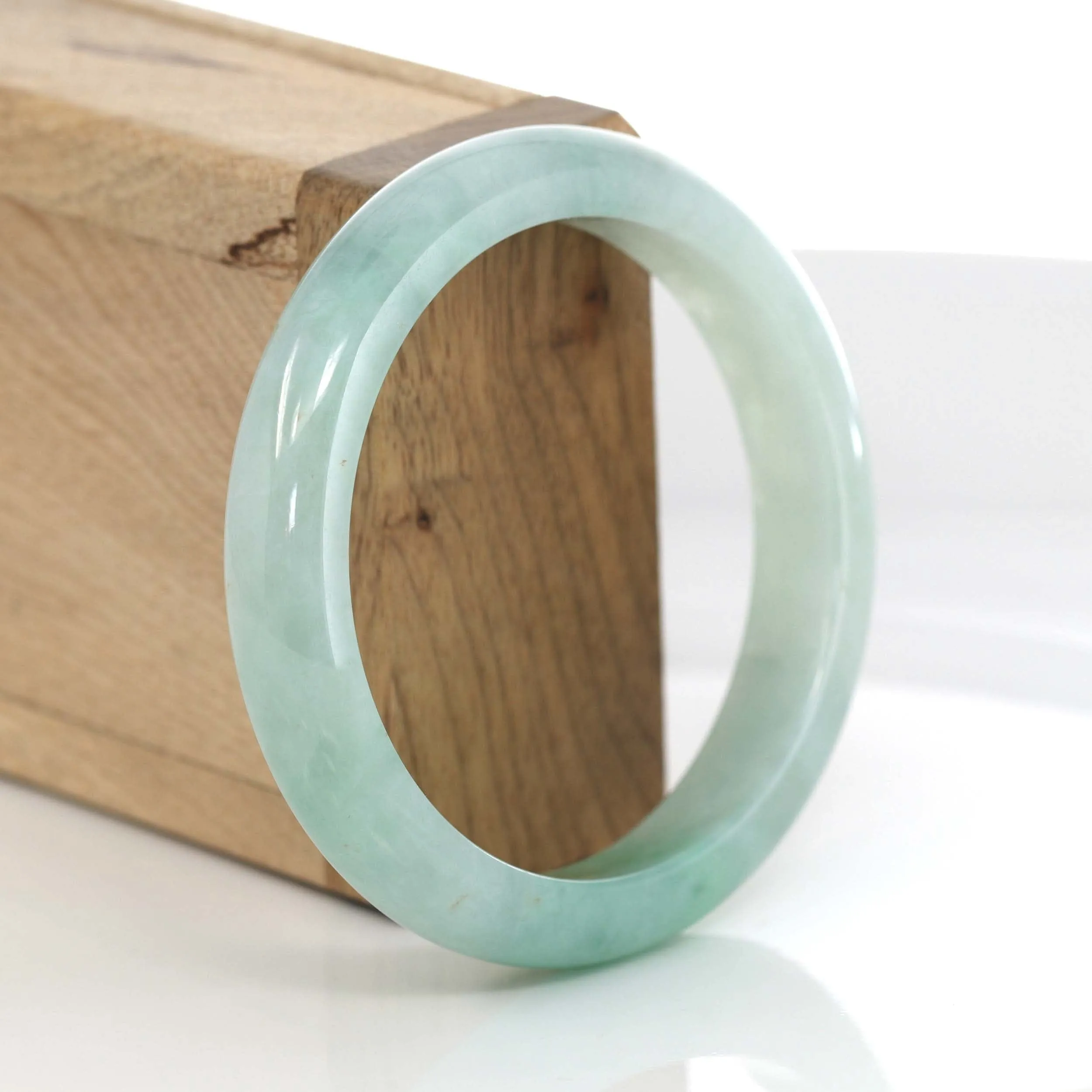 Classic Genuine Green Jadeite Jade Bangle (56.76 mm) #364