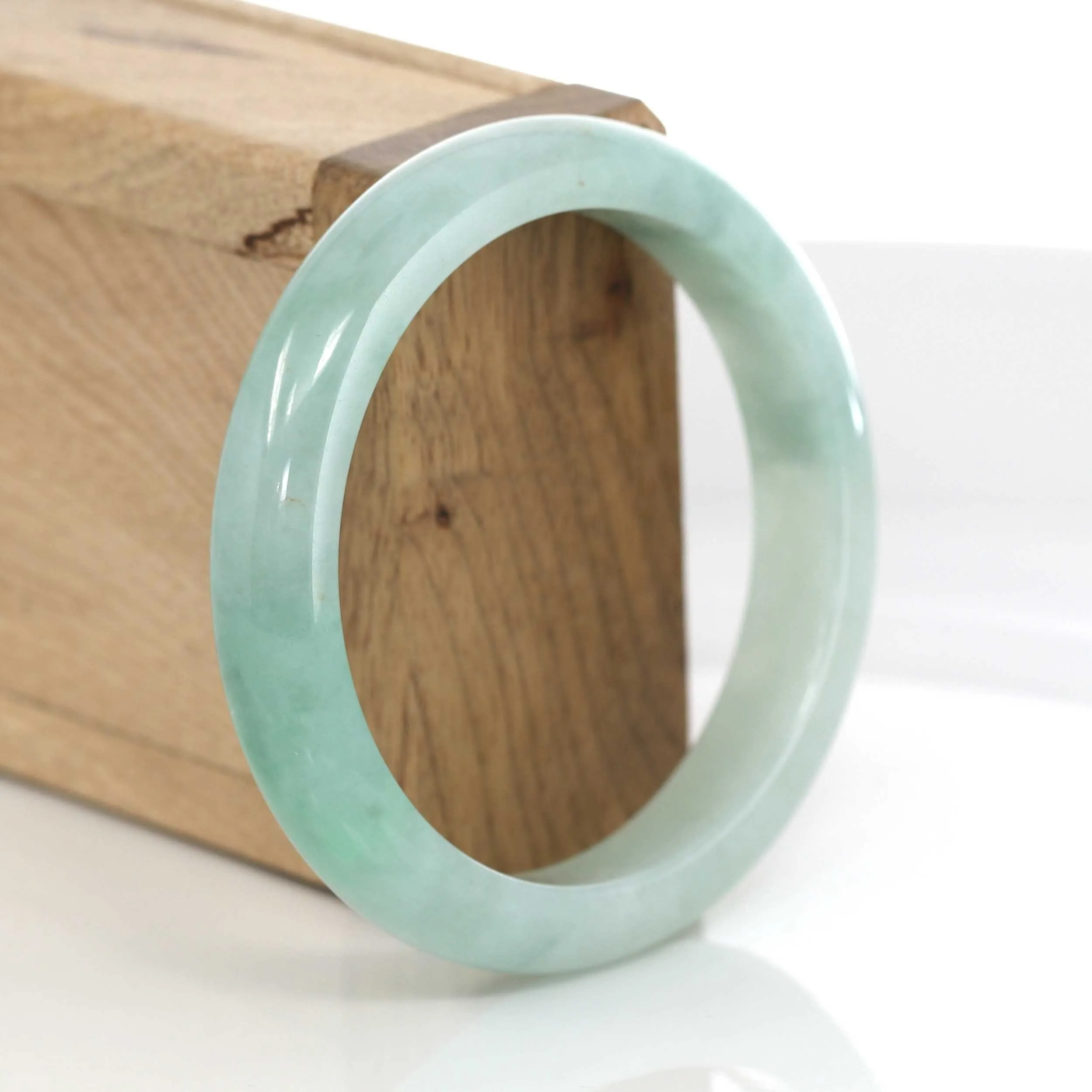 Classic Genuine Green Jadeite Jade Bangle (56.76 mm) #364