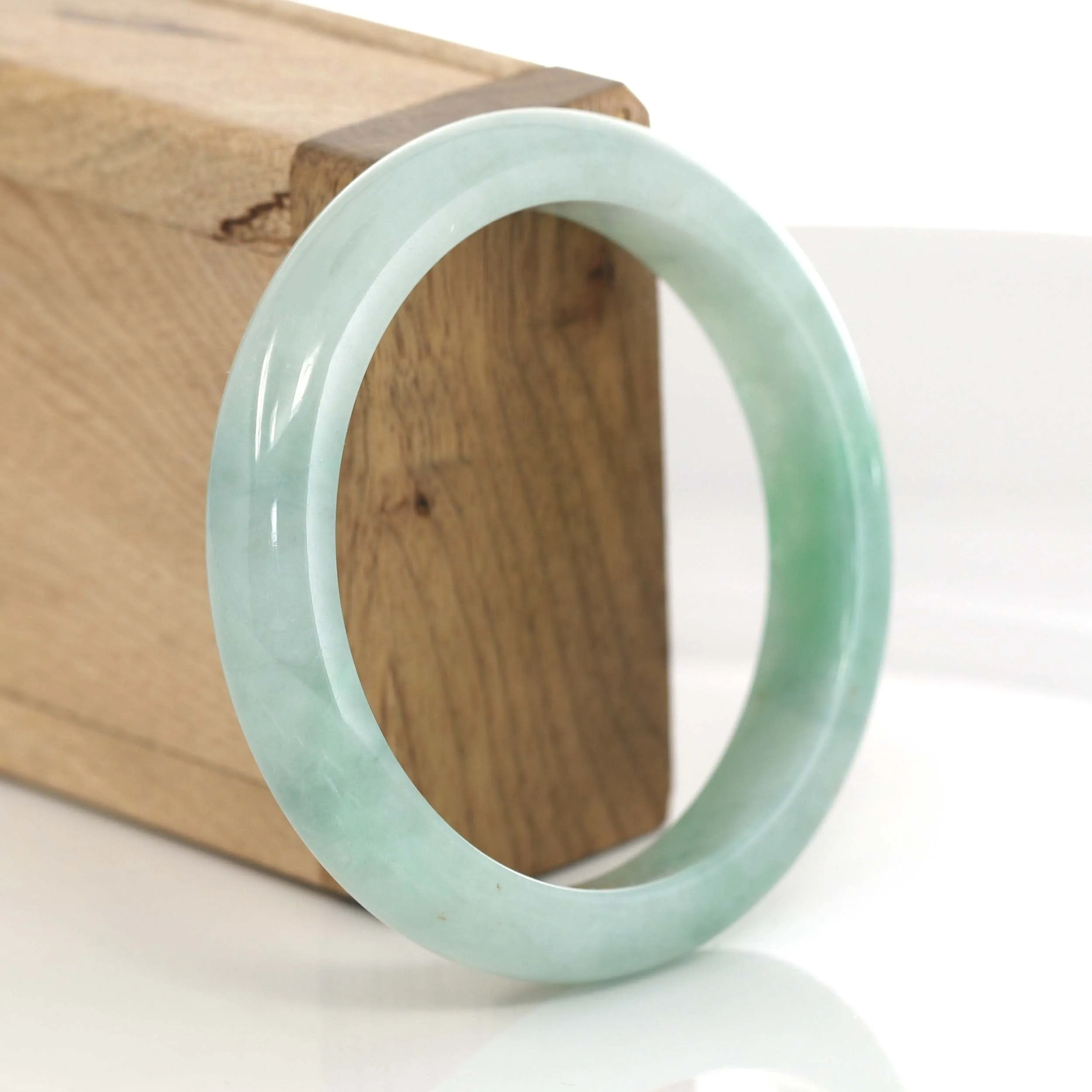 Classic Genuine Green Jadeite Jade Bangle (56.76 mm) #364