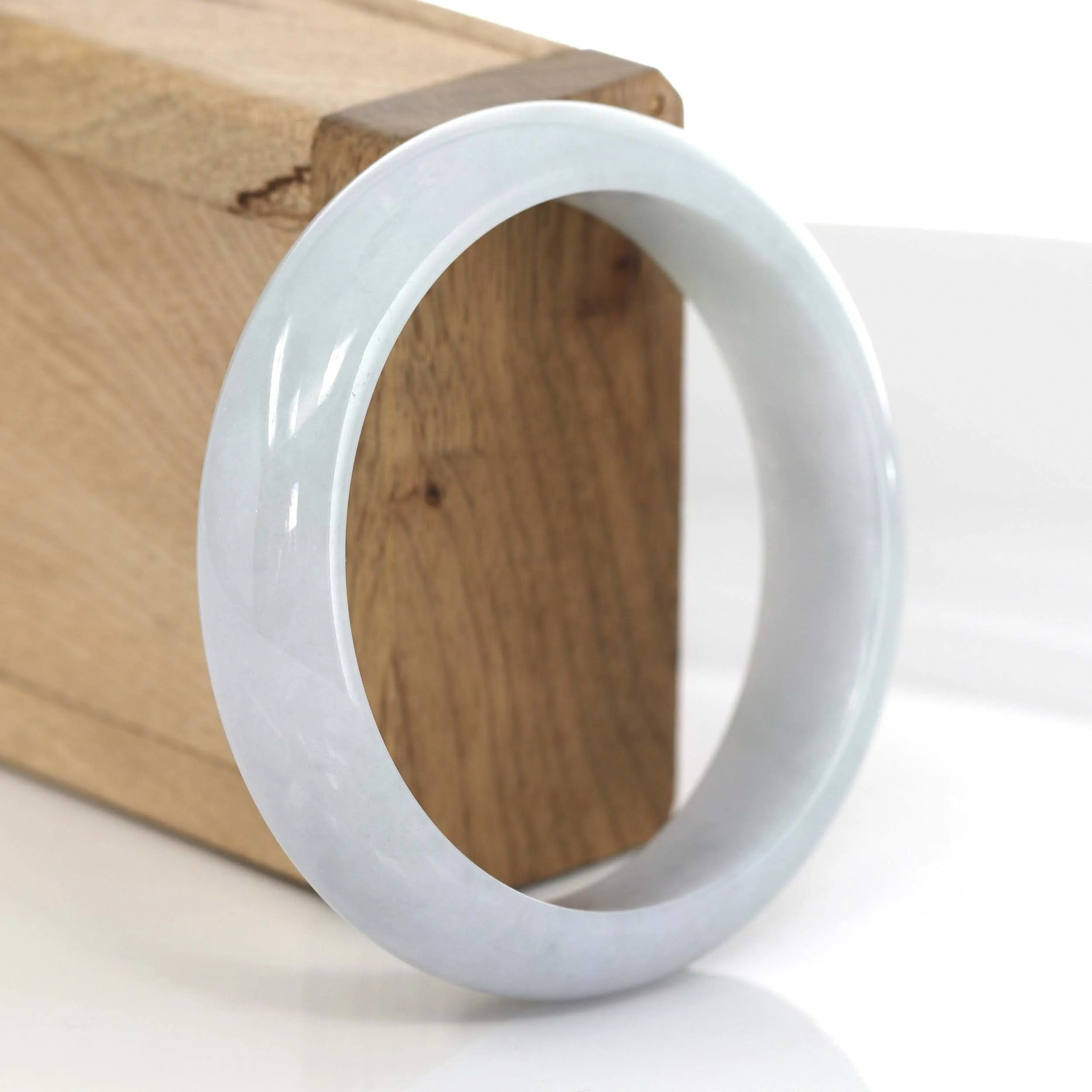 Classic Light Lavender Green Natural Burmese Jadeite Jade Bangle (57.41 mm) #624