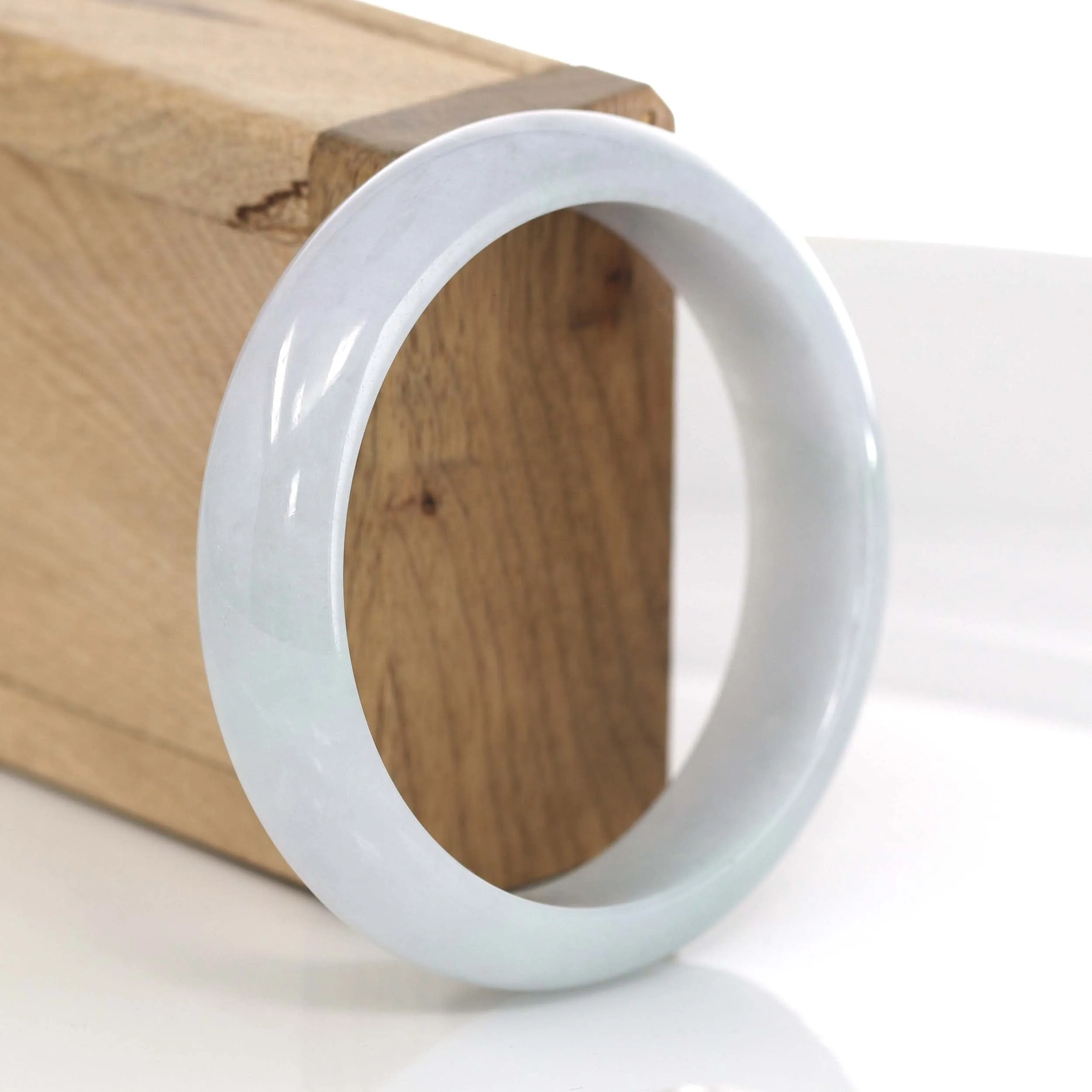 Classic Light Lavender Green Natural Burmese Jadeite Jade Bangle (57.41 mm) #624