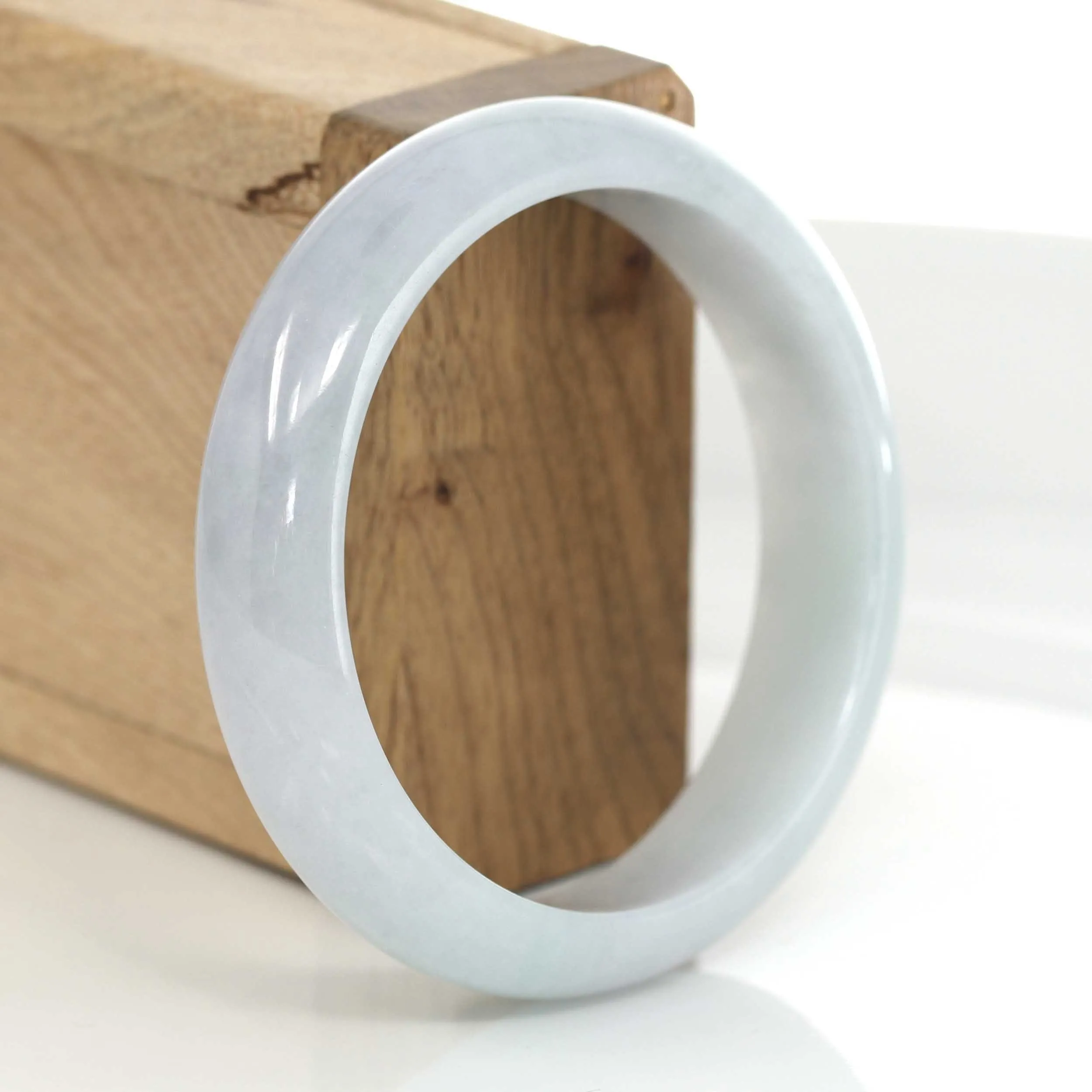 Classic Light Lavender Green Natural Burmese Jadeite Jade Bangle (57.41 mm) #624