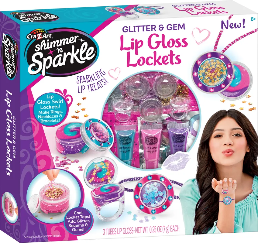 Cra-Z-Art Shimmer 'N Sparkle Glitter & Gem Lip Gloss Locket