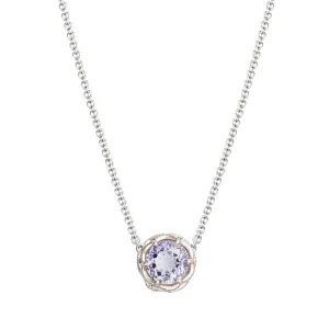 Crescent Station Necklace featuring Rose Amethyst