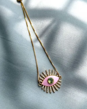 Dainty Evil Eye Bracelet with silicon lock
