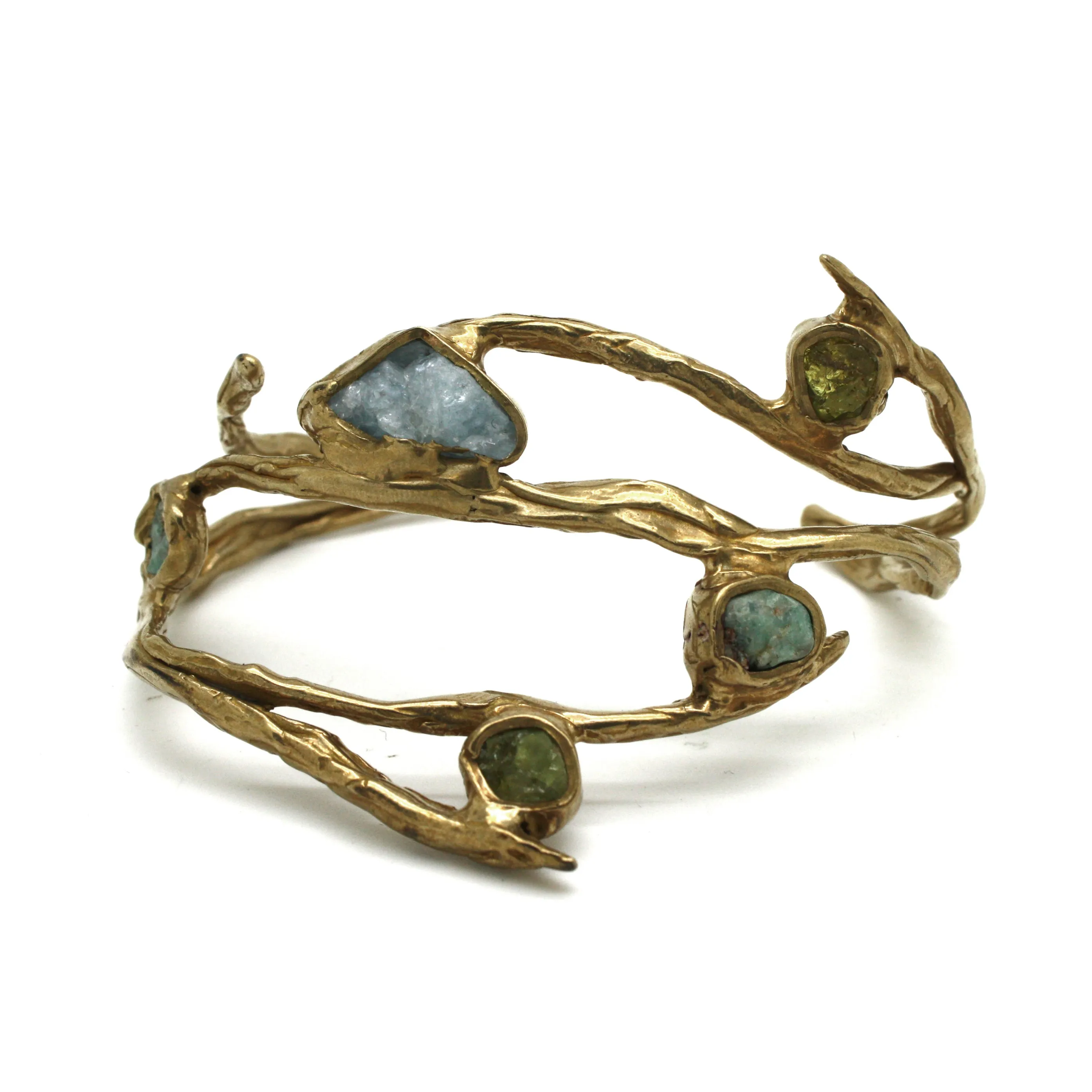 Deep Roots Cuff (Aquamarine, Emerald, Green Garnet)
