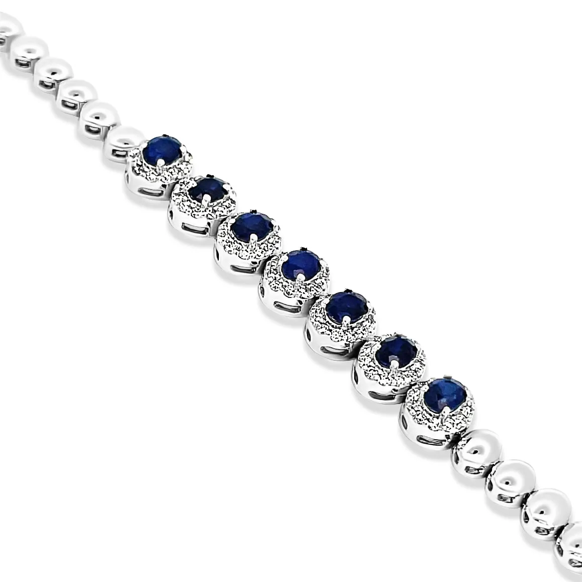 Diamond & Oval Cut Sapphire Bracelet